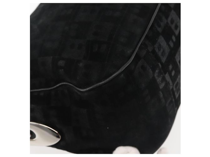 BALLY Borsa a Spalla in Pelle Scamosciata Nera Argento Auth BA6459 Nero - vista 12