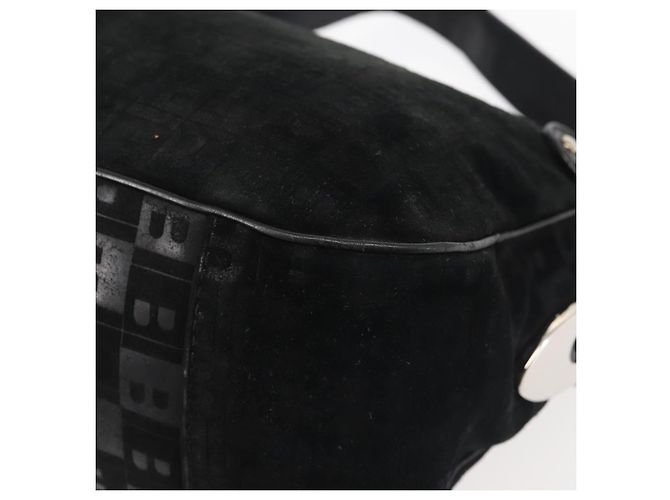 BALLY Borsa a Spalla in Pelle Scamosciata Nera Argento Auth BA6459 Nero - vista 13
