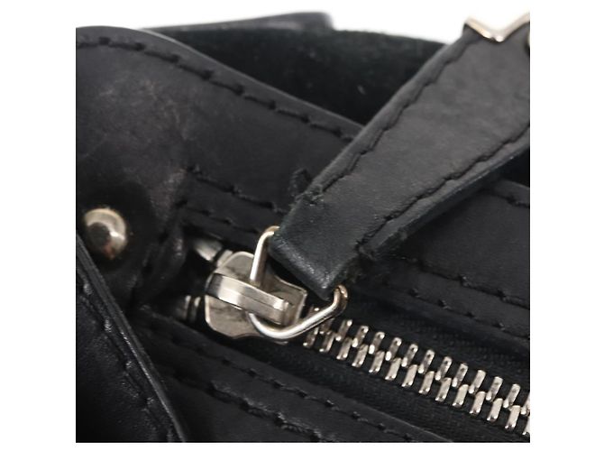 BALLY Borsa a Spalla in Pelle Scamosciata Nera Argento Auth BA6459 Nero - vista 16