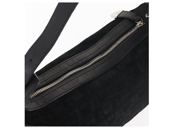 BALLY Borsa a Spalla in Pelle Scamosciata Nera Argento Auth BA6459 Nero - vista 6