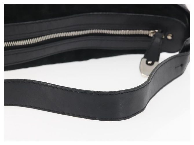 BALLY Borsa a Spalla in Pelle Scamosciata Nera Argento Auth BA6459 Nero - vista 7