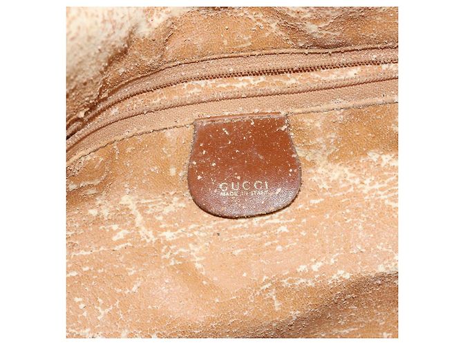 Borsa a mano in pelle GUCCI Bamboo 2 in 1 Beige Argento 001 1577 Auth 143268 - vista 16
