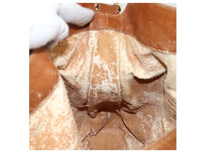 Borsa a mano in pelle GUCCI Bamboo 2 in 1 Beige Argento 001 1577 Auth 143268 - vista 19