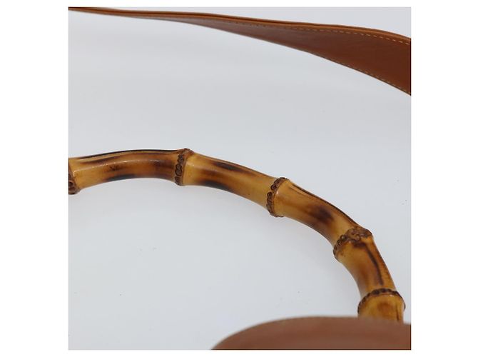 Borsa a mano in pelle GUCCI Bamboo 2 in 1 Beige Argento 001 1577 Auth 143268 - vista 8