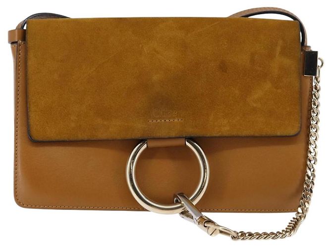 Chloé Borsa a Spalla Chloe Fay in Pelle Scamosciata Beige Oro Auth BA5749 D'oro - vista 13