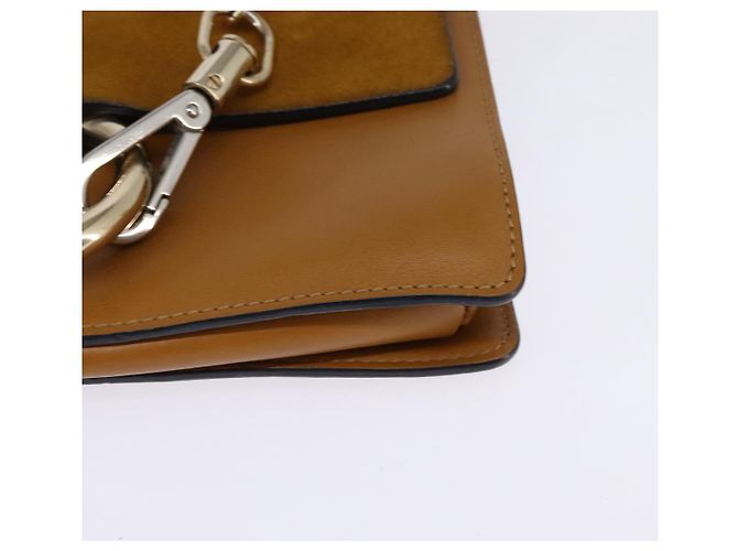 Chloé Borsa a Spalla Chloe Fay in Pelle Scamosciata Beige Oro Auth BA5749 D'oro - vista 14