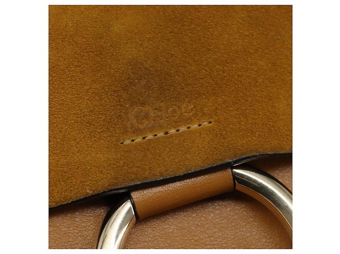Chloé Borsa a Spalla Chloe Fay in Pelle Scamosciata Beige Oro Auth BA5749 D'oro - vista 17