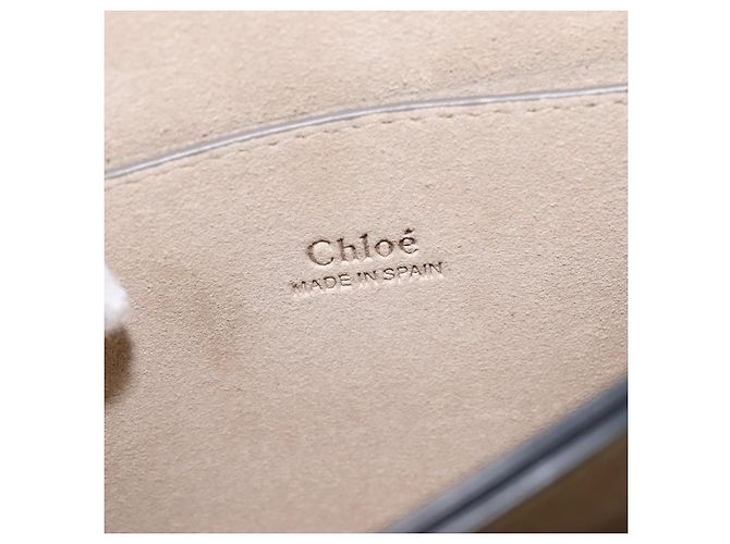 Chloé Borsa a Spalla Chloe Fay in Pelle Scamosciata Beige Oro Auth BA5749 D'oro - vista 18
