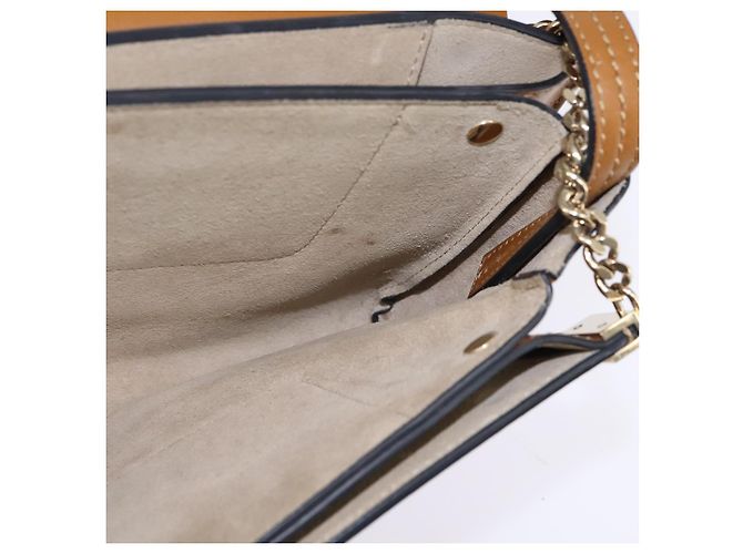Chloé Borsa a Spalla Chloe Fay in Pelle Scamosciata Beige Oro Auth BA5749 D'oro - vista 19