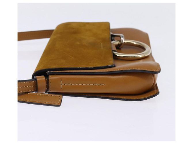 Chloé Borsa a Spalla Chloe Fay in Pelle Scamosciata Beige Oro Auth BA5749 D'oro - vista 3