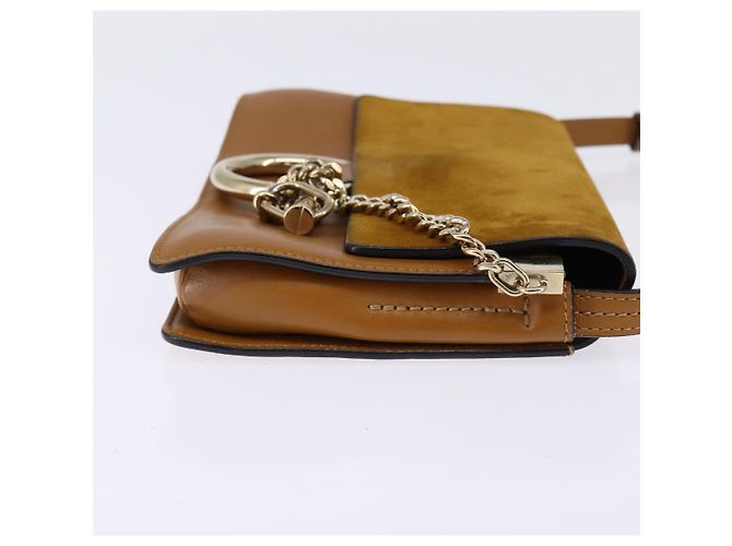 Chloé Borsa a Spalla Chloe Fay in Pelle Scamosciata Beige Oro Auth BA5749 D'oro - vista 4