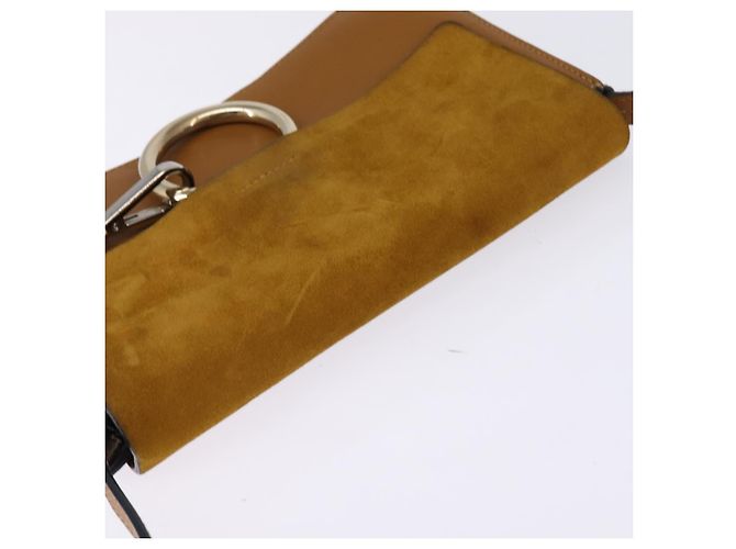 Chloé Borsa a Spalla Chloe Fay in Pelle Scamosciata Beige Oro Auth BA5749 D'oro - vista 6
