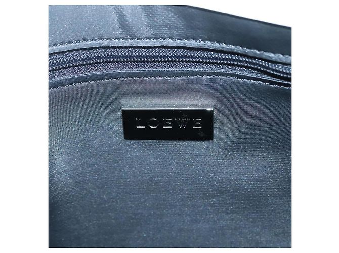 Borsa a Spalla LOEWE PVC Nero Argento Auth 141812 - vista 17