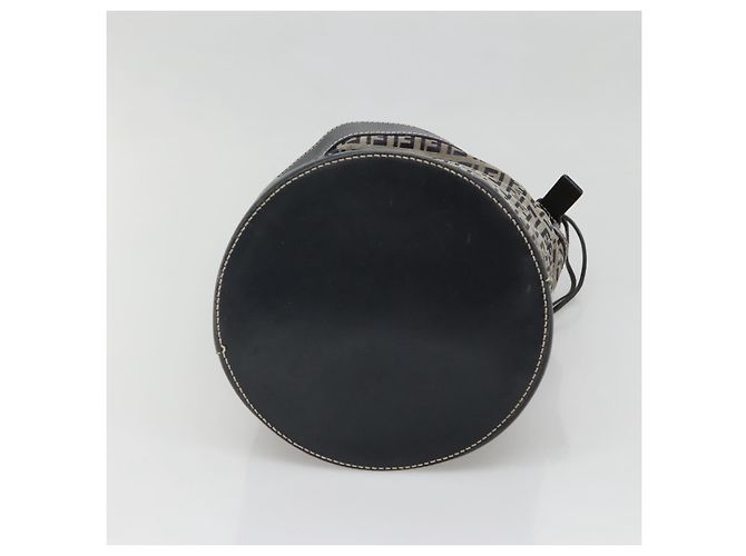 FENDI Zucchino Canvas Schultertasche Navy Silber Auth 141032 Marineblau - Ansicht 5