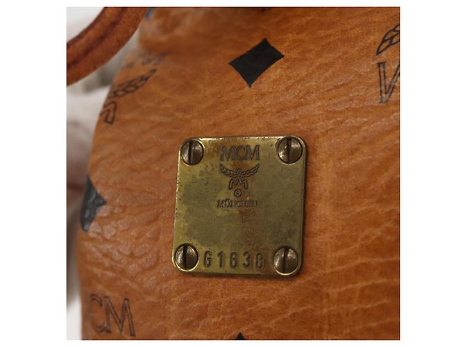 Borsa a Spalla MCM Logogram Vicetos in Pelle PVC Marrone Oro Auth BA6085 D'oro - vista 12