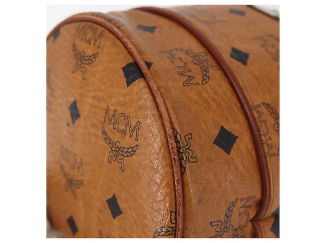 Borsa a Spalla MCM Logogram Vicetos in Pelle PVC Marrone Oro Auth BA6085 D'oro - vista 15