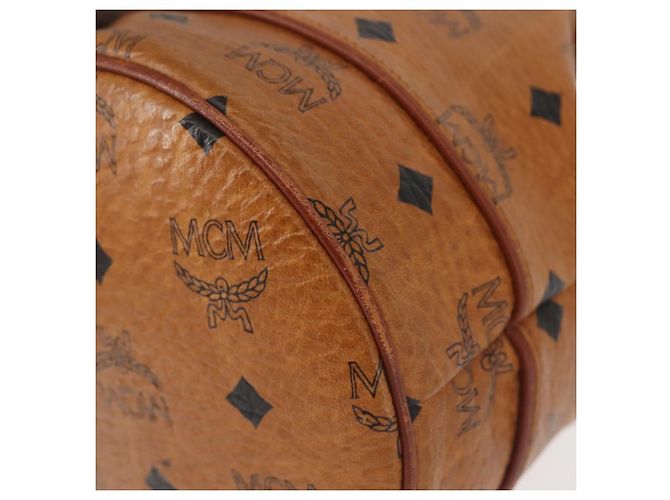 Borsa a Spalla MCM Logogram Vicetos in Pelle PVC Marrone Oro Auth BA6085 D'oro - vista 17