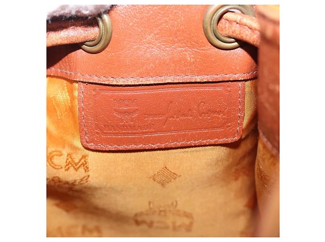 Borsa a Spalla MCM Logogram Vicetos in Pelle PVC Marrone Oro Auth BA6085 D'oro - vista 18