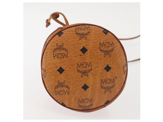 Borsa a Spalla MCM Logogram Vicetos in Pelle PVC Marrone Oro Auth BA6085 D'oro - vista 5