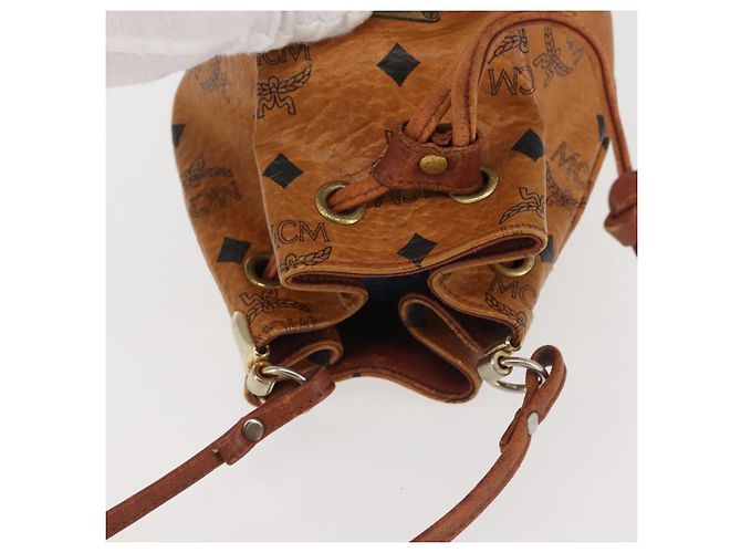 Borsa a Spalla MCM Logogram Vicetos in Pelle PVC Marrone Oro Auth BA6085 D'oro - vista 6