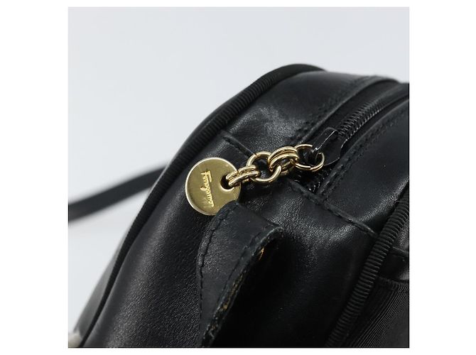 Borsa a Spalla Vala in Pelle Nera e Oro Auth BA5962 di Salvatore Ferragamo Nero D'oro - vista 10