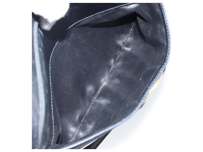Borsa a Spalla Vala in Pelle Nera e Oro Auth BA5962 di Salvatore Ferragamo Nero D'oro - vista 21