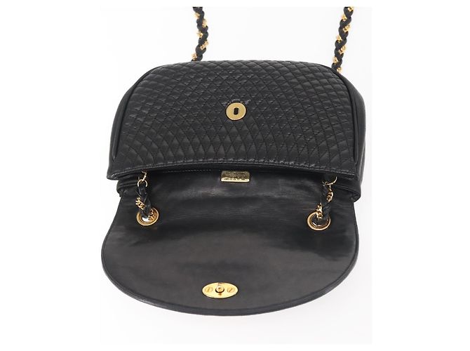 BALLY Borsa a Spalla con Catena Pelle Nera Oro Auth BA5751 Nero D'oro - vista 10