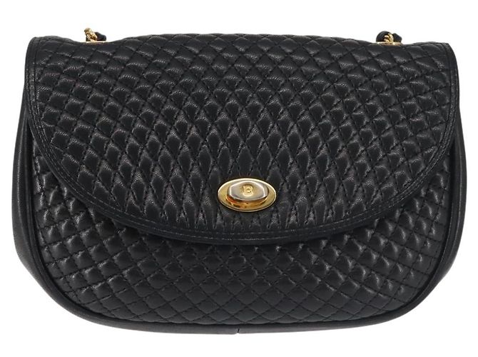 BALLY Borsa a Spalla con Catena Pelle Nera Oro Auth BA5751 Nero D'oro - vista 13