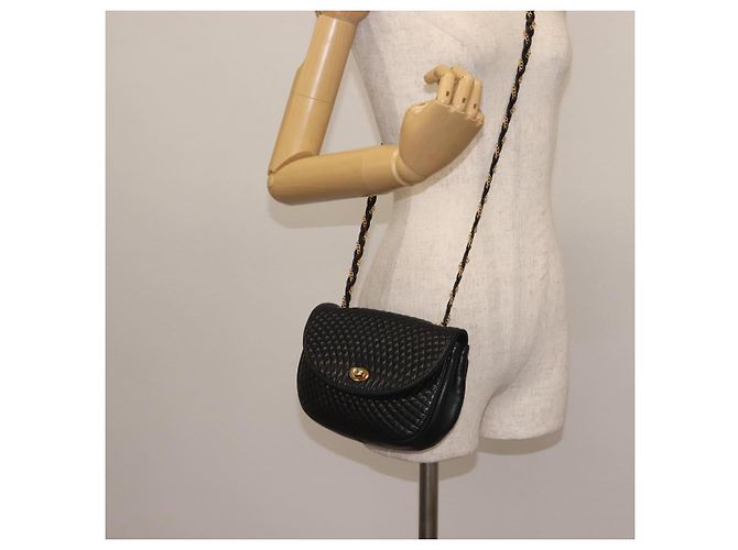 BALLY Borsa a Spalla con Catena Pelle Nera Oro Auth BA5751 Nero D'oro - vista 22