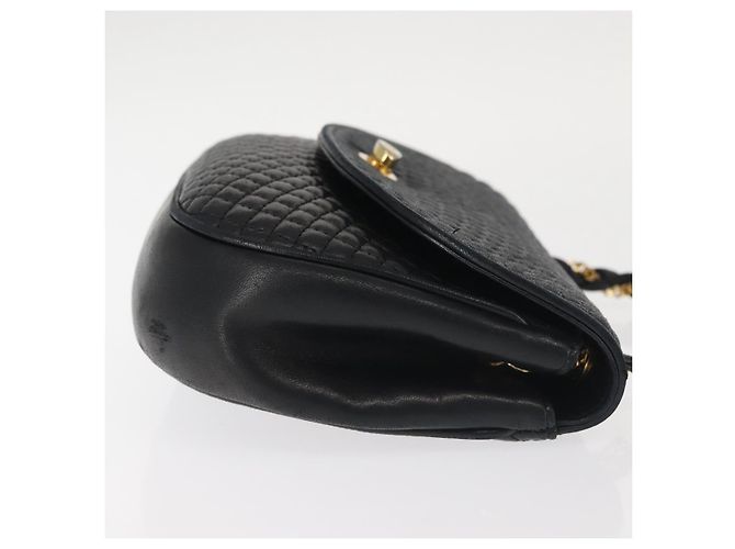 BALLY Borsa a Spalla con Catena Pelle Nera Oro Auth BA5751 Nero D'oro - vista 3