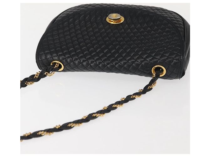 BALLY Borsa a Spalla con Catena Pelle Nera Oro Auth BA5751 Nero D'oro - vista 7