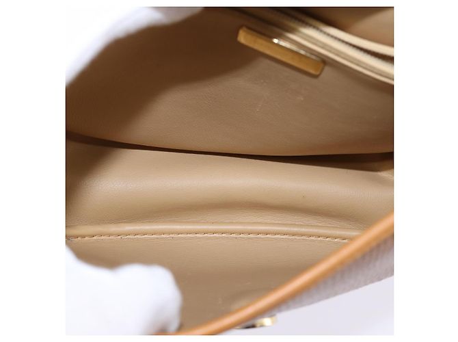 Borsa a Spalla Christian Dior in Pelle Beige Oro Auth BA5737 D'oro - vista 12