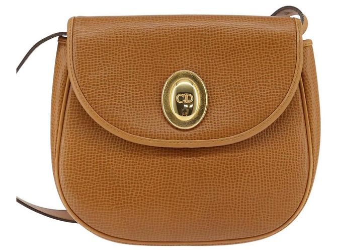 Borsa a Spalla Christian Dior in Pelle Beige Oro Auth BA5737 D'oro - vista 13