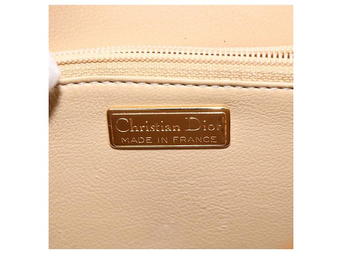Borsa a Spalla Christian Dior in Pelle Beige Oro Auth BA5737 D'oro - vista 17