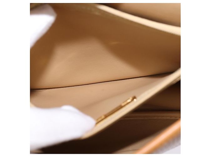 Borsa a Spalla Christian Dior in Pelle Beige Oro Auth BA5737 D'oro - vista 20