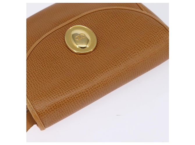 Borsa a Spalla Christian Dior in Pelle Beige Oro Auth BA5737 D'oro - vista 6