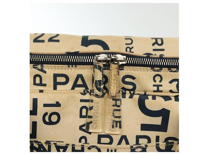 CHANEL Bisy Linie Tote Bag aus Canvas Weiß CC Auth 141391 - Ansicht 17