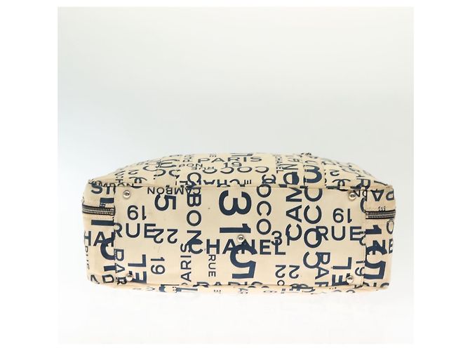 CHANEL Bisy Linie Tote Bag aus Canvas Weiß CC Auth 141391 - Ansicht 5