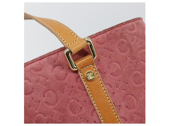 Céline Borsa a mano in tela Macadam C di CELINE in suede rosa e oro Auth bs29469 D'oro - vista 10