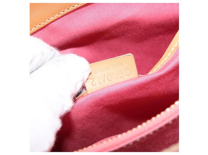 Céline Borsa a mano in tela Macadam C di CELINE in suede rosa e oro Auth bs29469 D'oro - vista 12