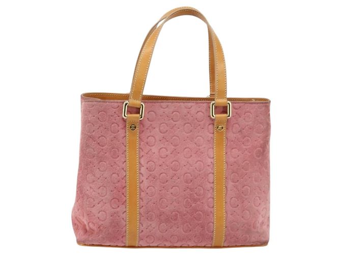 Céline Borsa a mano in tela Macadam C di CELINE in suede rosa e oro Auth bs29469 D'oro - vista 13