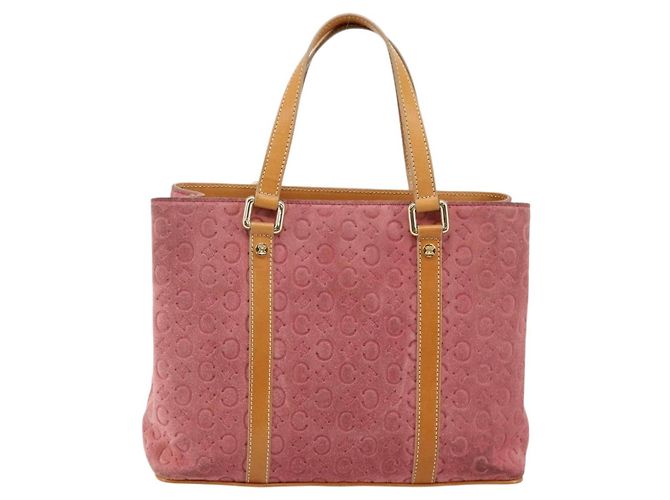 Céline Borsa a mano in tela Macadam C di CELINE in suede rosa e oro Auth bs29469 D'oro - vista 2