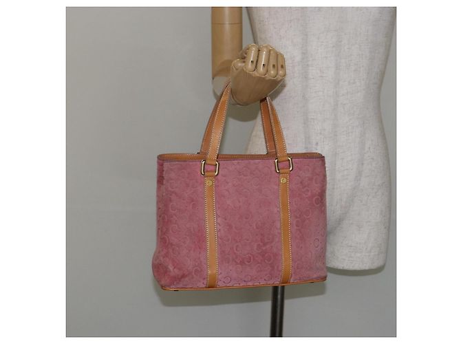 Céline Borsa a mano in tela Macadam C di CELINE in suede rosa e oro Auth bs29469 D'oro - vista 23