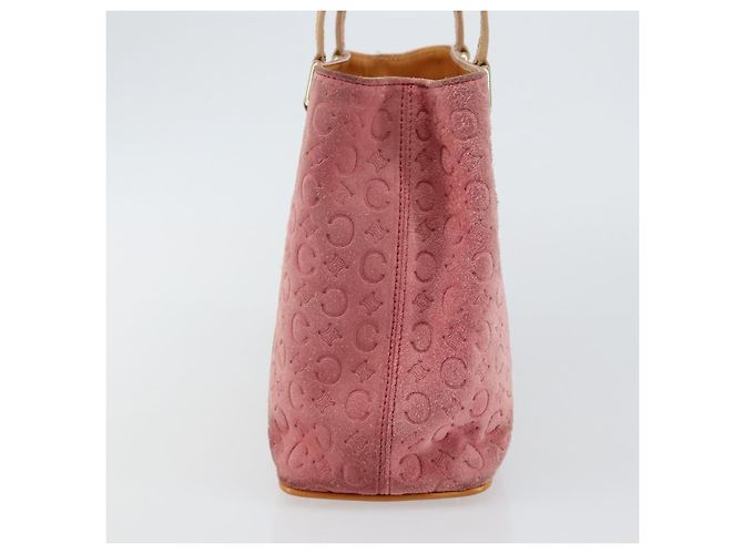 Céline Borsa a mano in tela Macadam C di CELINE in suede rosa e oro Auth bs29469 D'oro - vista 3