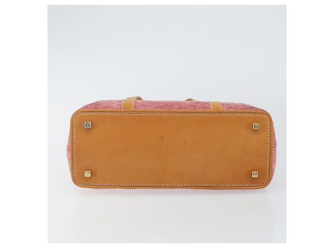 Céline Borsa a mano in tela Macadam C di CELINE in suede rosa e oro Auth bs29469 D'oro - vista 5