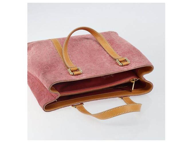 Céline Borsa a mano in tela Macadam C di CELINE in suede rosa e oro Auth bs29469 D'oro - vista 6