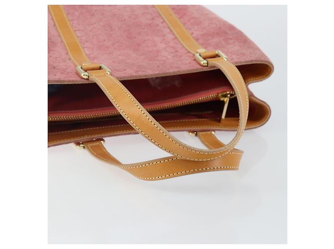 Céline Borsa a mano in tela Macadam C di CELINE in suede rosa e oro Auth bs29469 D'oro - vista 7