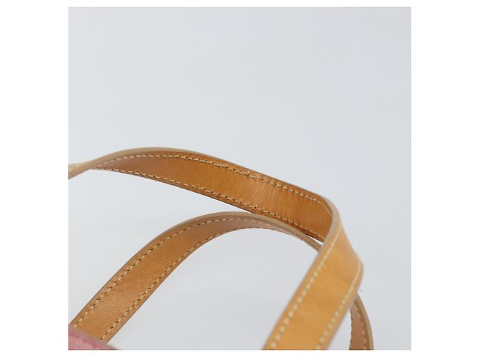 Céline Borsa a mano in tela Macadam C di CELINE in suede rosa e oro Auth bs29469 D'oro - vista 8