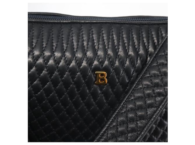 Bally Borsa a Spalla in Pelle Blu Navy Oro Auth BA5894 D'oro - vista 18