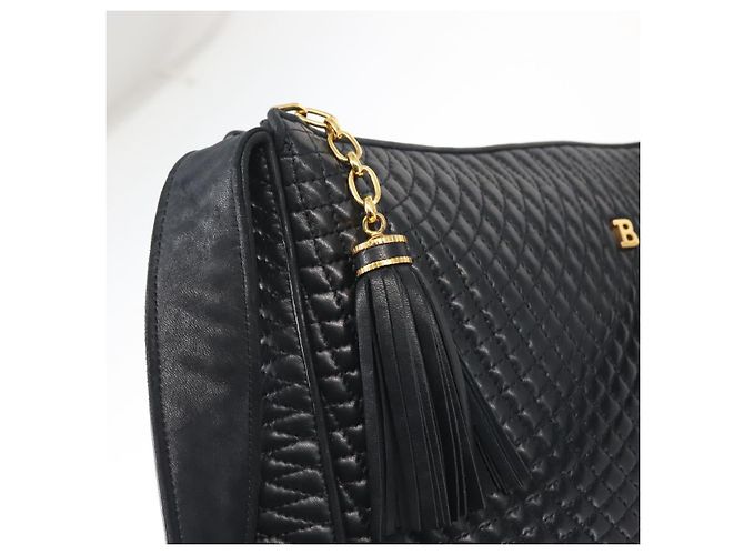 Bally Borsa a Spalla in Pelle Blu Navy Oro Auth BA5894 D'oro - vista 9